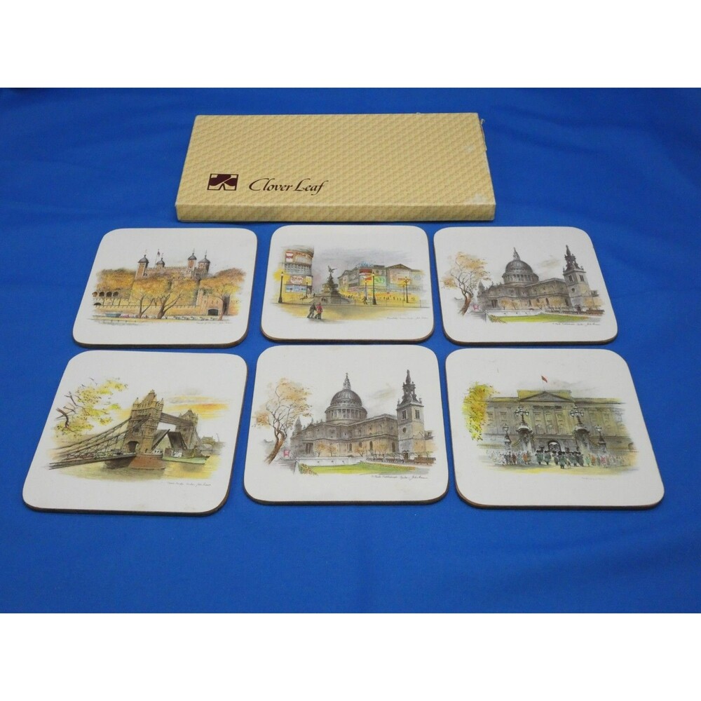 Clover Leaf Table Mats Scenes London Today Cork Back Placemats Coasters Set of 6